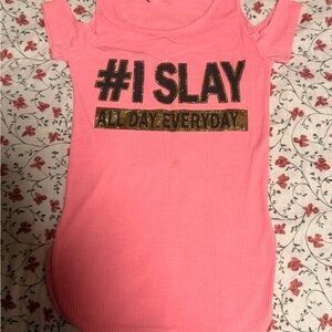 Trendy Pink Kids Tee with Bold Statement